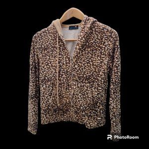 Mandarine Animal Print Hoodie.  Size S